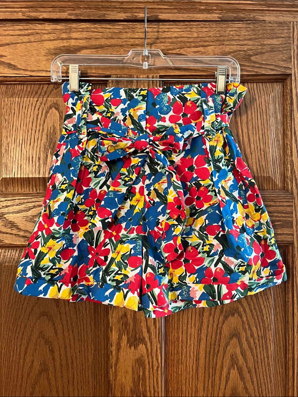 Molly Bracken High-Waist Floral Shorts in Blue, Red & Yellow
